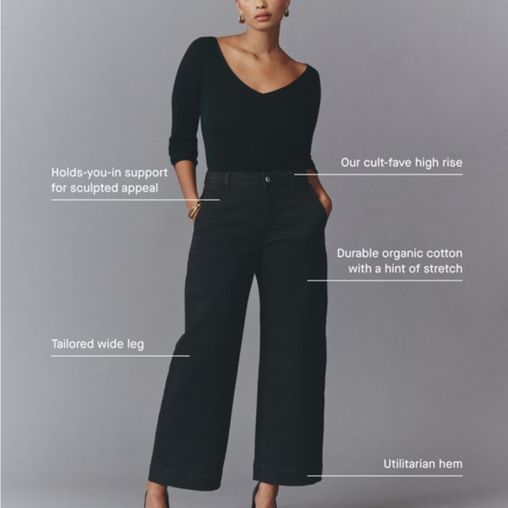 Everlane Black Wide-Leg High-Rise Pants
